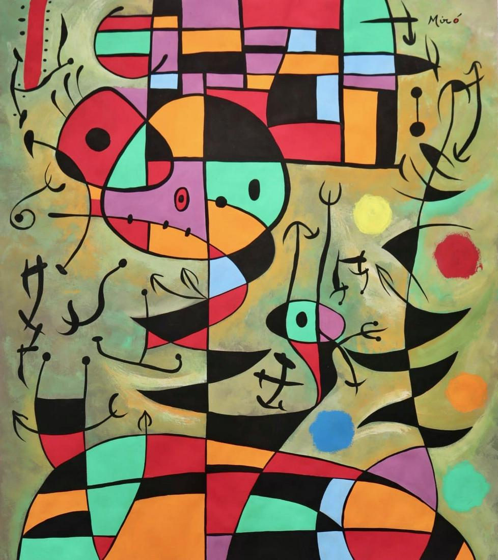 Joan Miro (Gouache on Paper Painting ) in the style of (1 of 3)