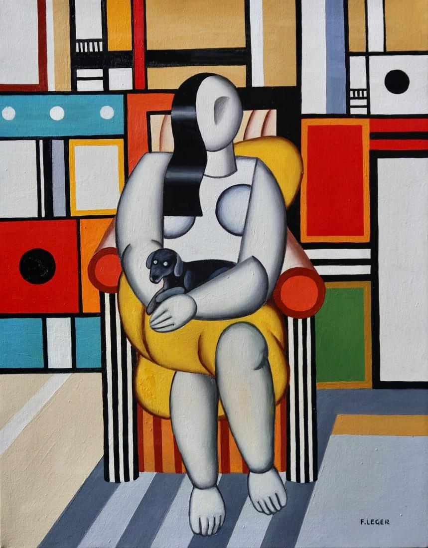Fernand Leger (Oil on Canvas Painting ) in the style of (1 of 3)