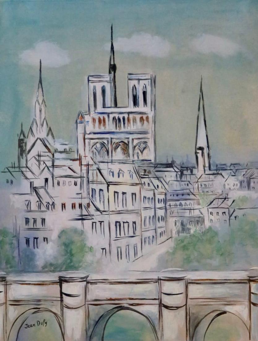 Jean Dufy ( Watercolor on Paper Painting ) in the style (1 of 3)