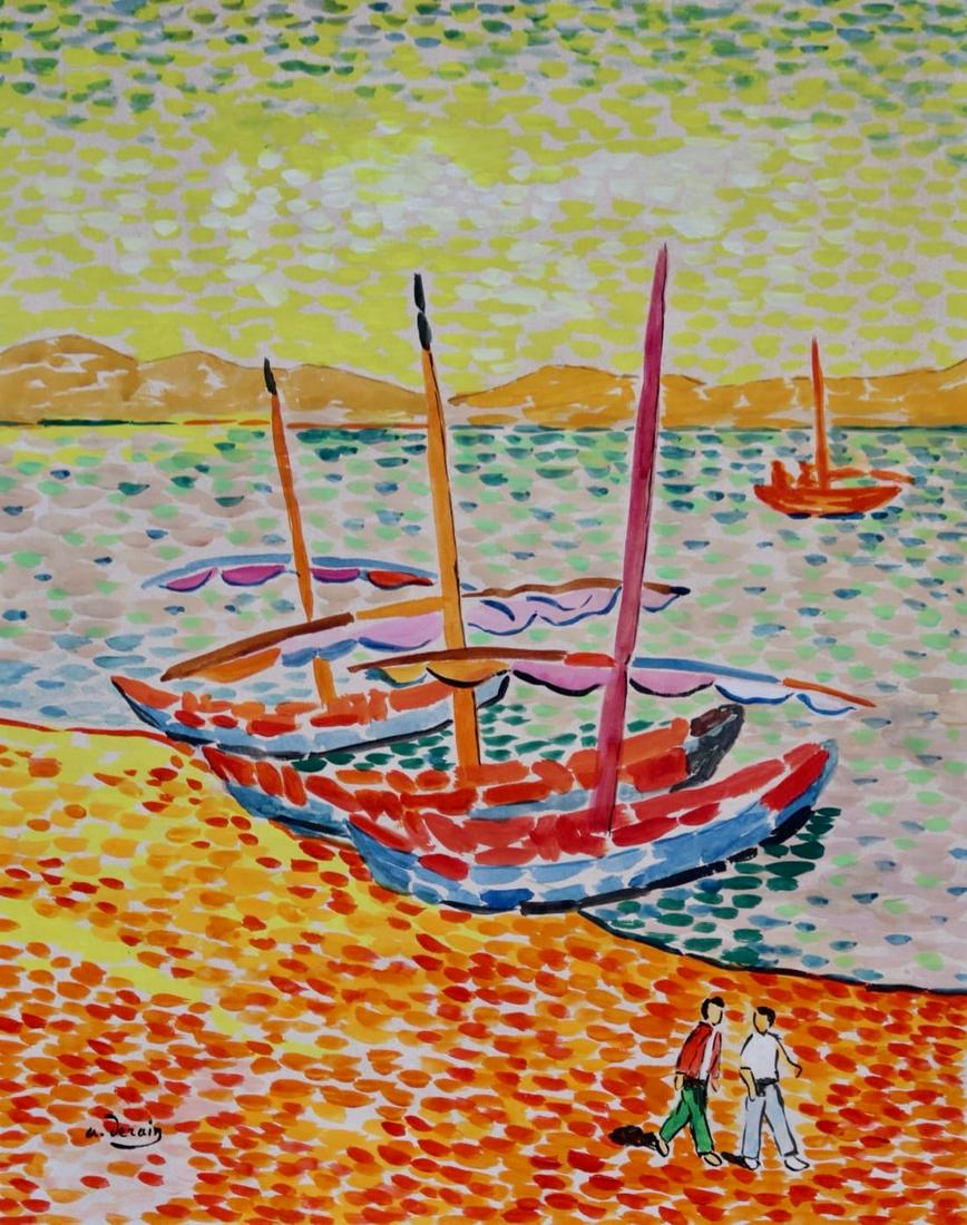 Andre Derain (Watercolor on Paper Painting ) in the style of (1 of 3)