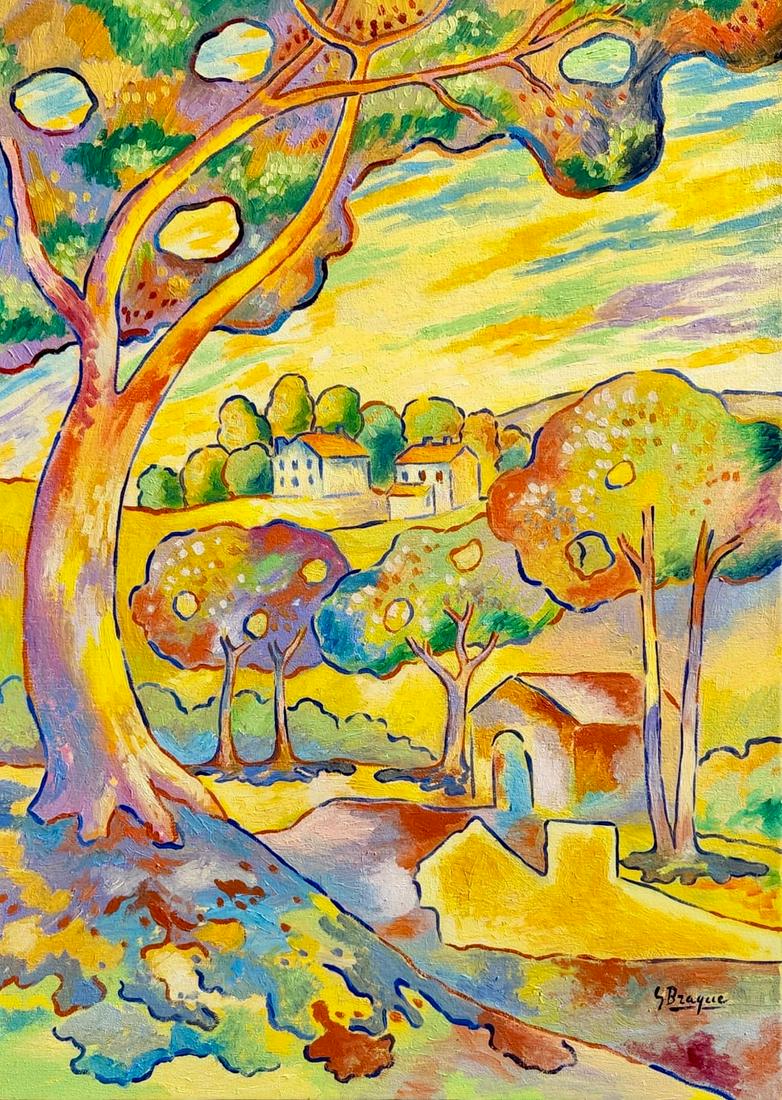 Georges Braque (Oil on Canvas Painting) in the style of (1 of 3)