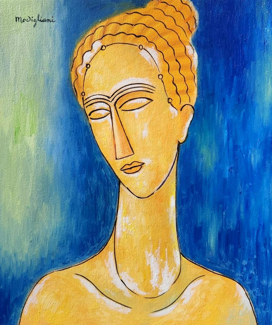 Amedeo Modigliani (Oil on Canvas Painting ) in the style of (1 of 3)