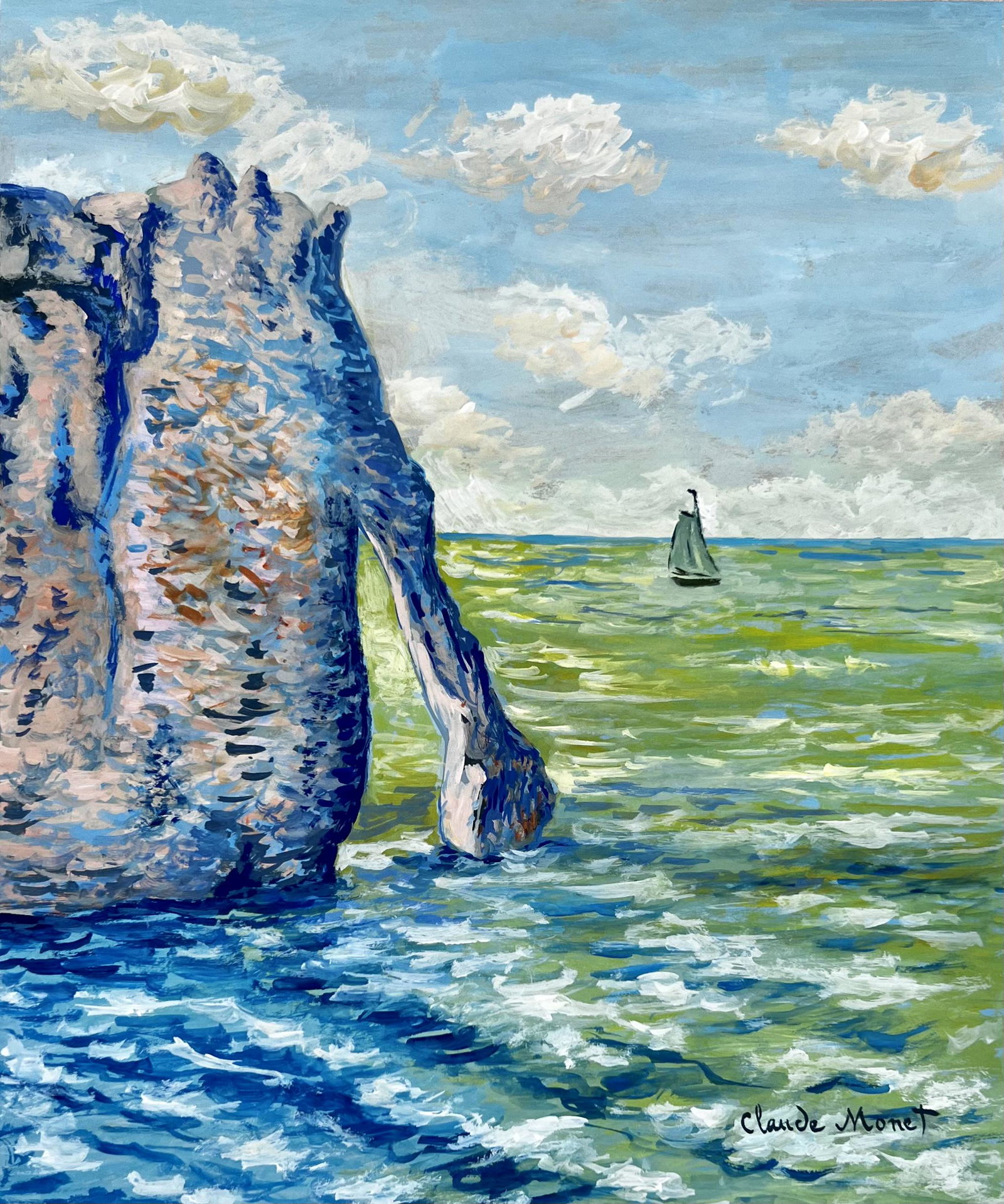 Claude Monet (Watercolor on paper Painting) in the style of (1 of 3)