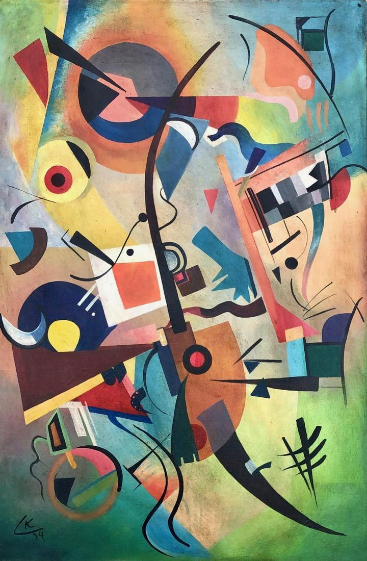 Wassily Kandinsky ( Oil on Canvas Painting ) in the style of (1 of 3)