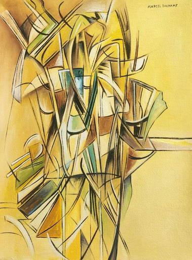 Marcel Duchamp(oil On Canvas Painting ) In The Style Of