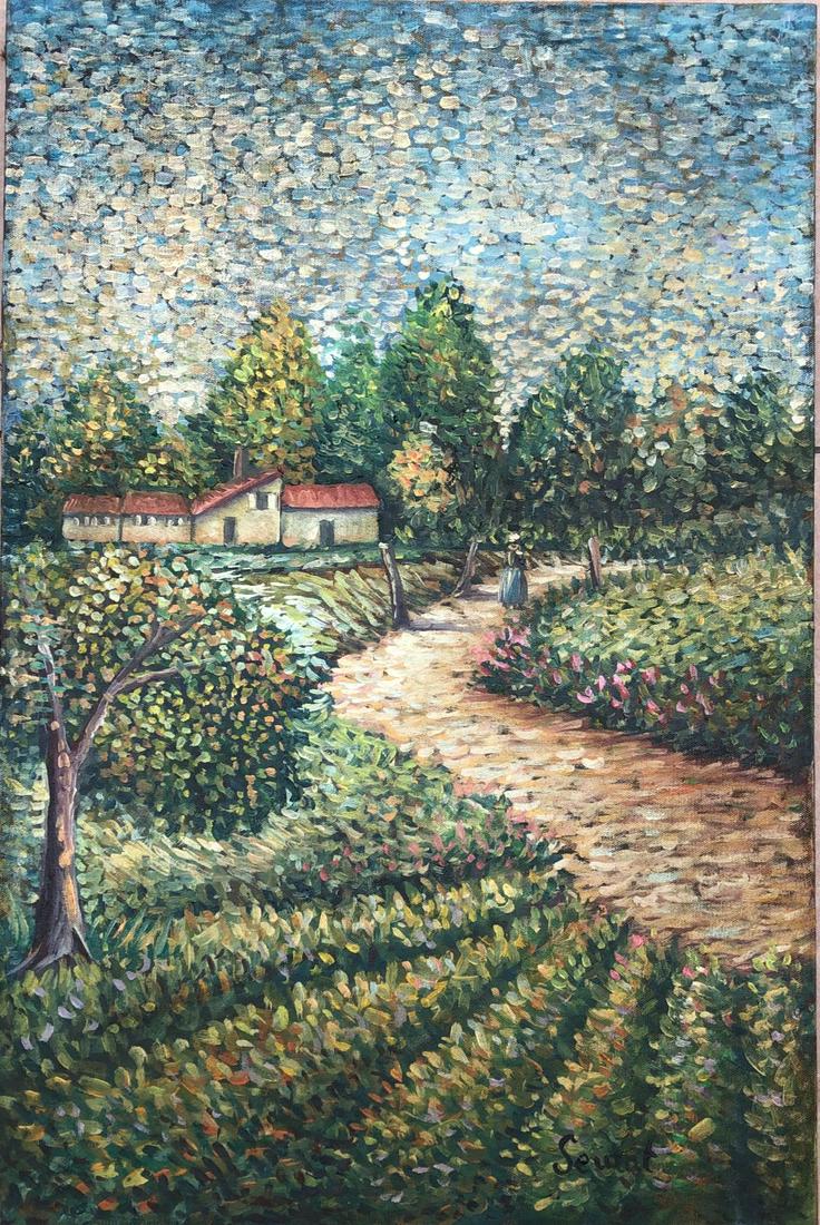 Georges Seurat (Oil on Canvas Painting ) in the style of (1 of 3)