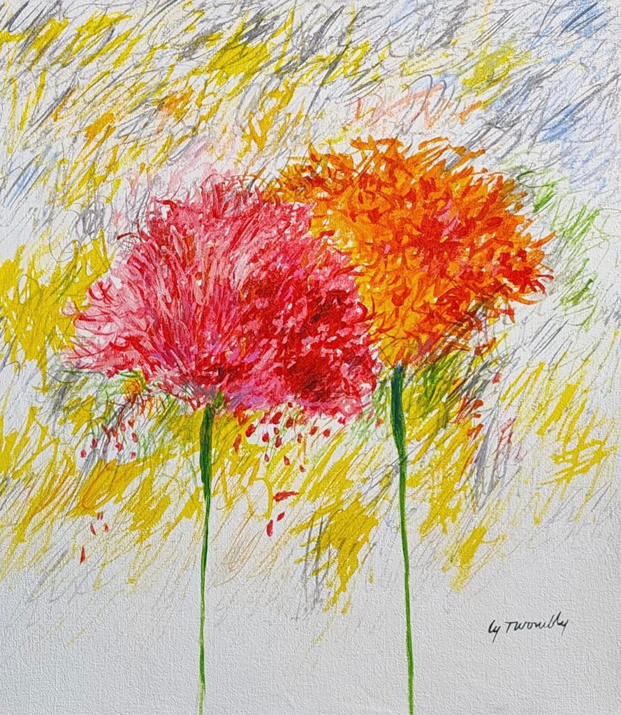 Cy Twombly (Acrylic on Canvas Painting ) in the style of: Cy Twombly appears at the Lower Right of the painting. Rendered in the surrealist style of Cy Twombly . Technique: Acrylic on Canvas Painting. Measures: 16 x 14 Inches. Provenance: Private Collection 