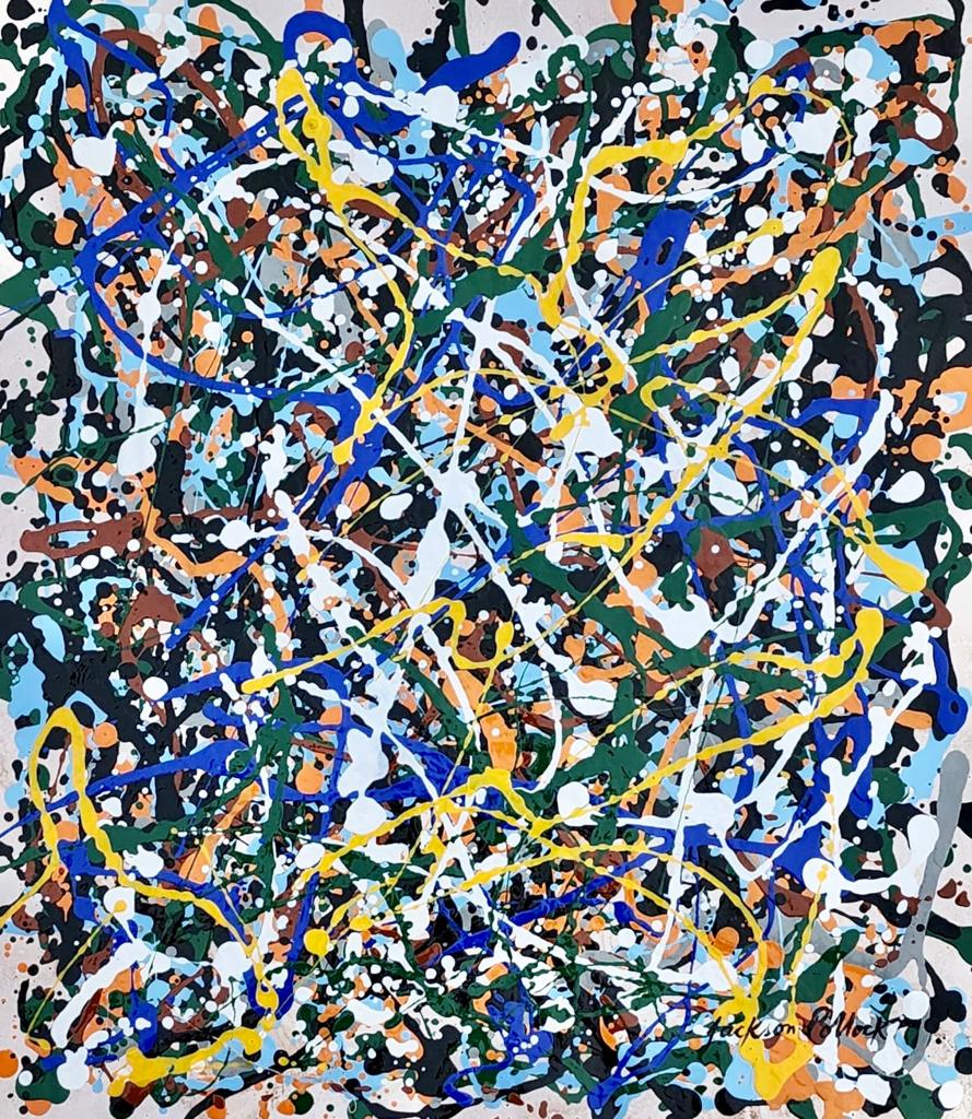 Jackson Pollock (Oil on Paper Painting) in the style of (1 of 3)