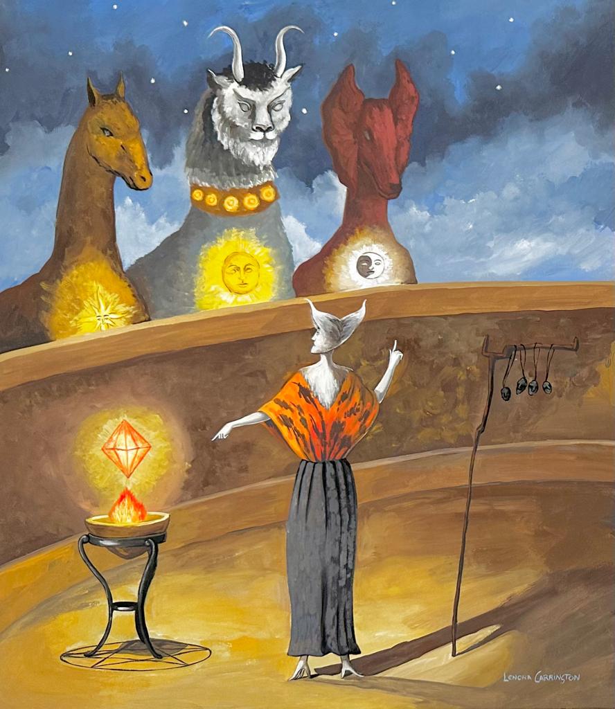 Leonora Carrington Mexican (Watercolor on Paper Painting) in the style of (1 of 4)