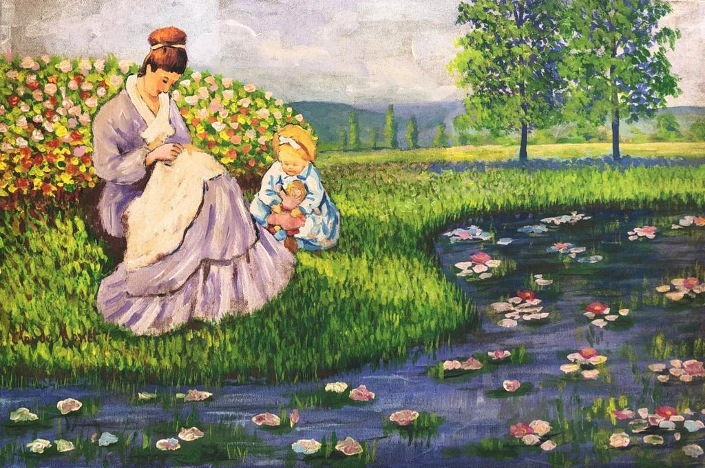 Claude Monet French (Oil on Canvas Painting) in the style of (1 of 4)