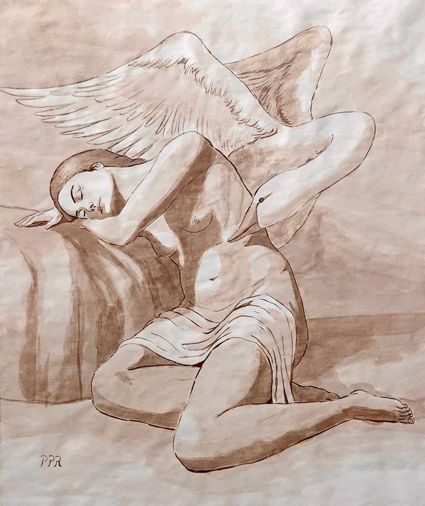 Sir Peter Paul Rubens Siegen (Mixed media on Paper Painting) in the style of (1 of 3)