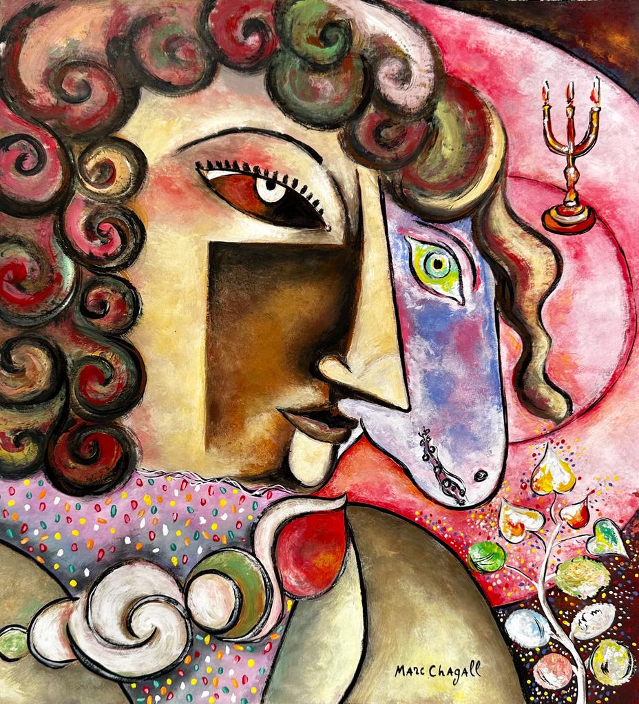 Marc Chagall Russian (Gouache on Paper) in the style of (1 of 3)
