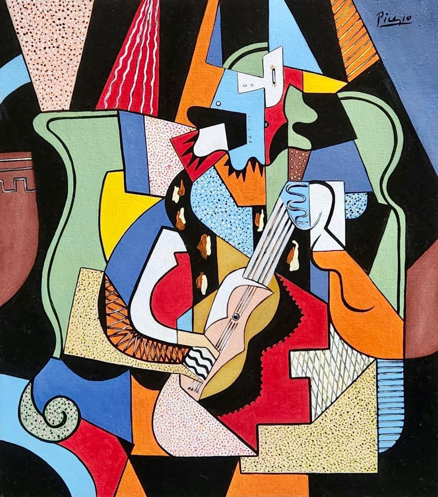 Pablo Picasso Spanish (Oil on Canvas Painting) in the style of (1 of 3)