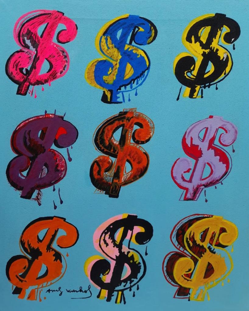 Andy Warhol American(Acrylic on Canvas Painting) in the style of: Rendered in the pop art style of Andy Warhol. Technique: Acrylic on canvas painting. Measures: 27 x 22. Provenance: Private collection. The Painting is framed. Lived between( August 6, 1928 February 2