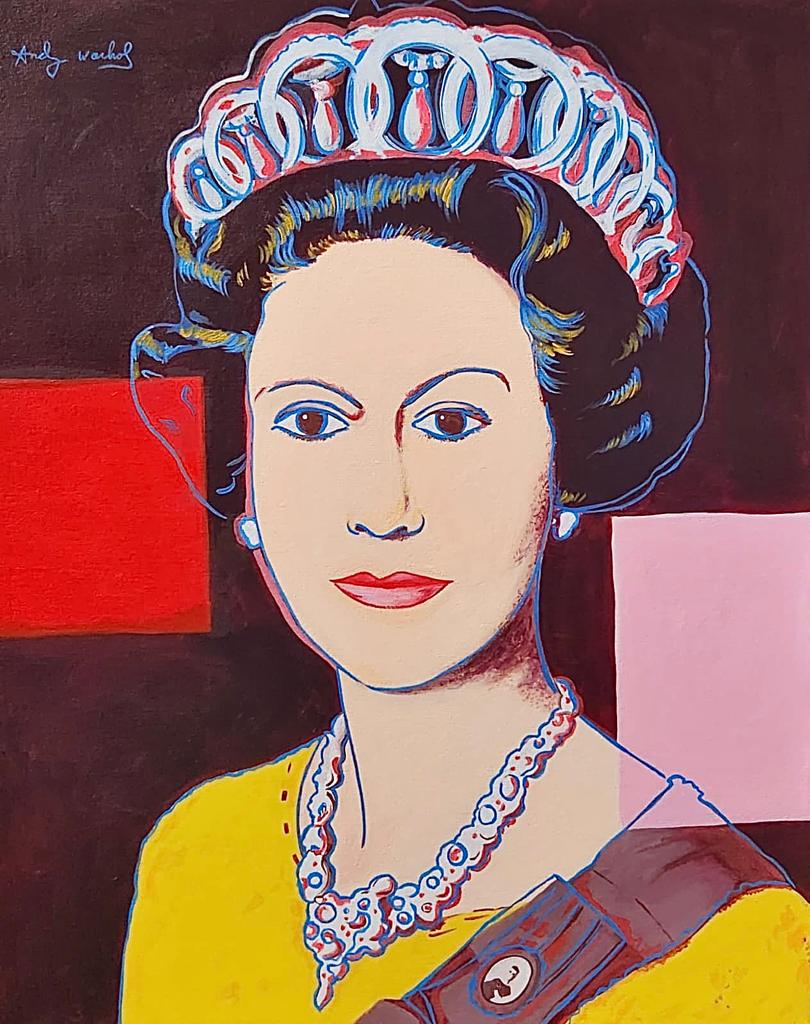 Andy Warhol American (Mixed Media on CanvasPainting) in the style of: Rendered in the style of Andy Warhol. Technique:Mixed Media on Canvas Painting. Measures: 20 x 16 Inches. Provenance: Private Collection New York. The Painting is framed. Lived between( August 6, 1928