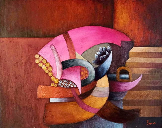 Fernando de Szyszlo (Oil on Canvas Painting) in the style of (0069) on