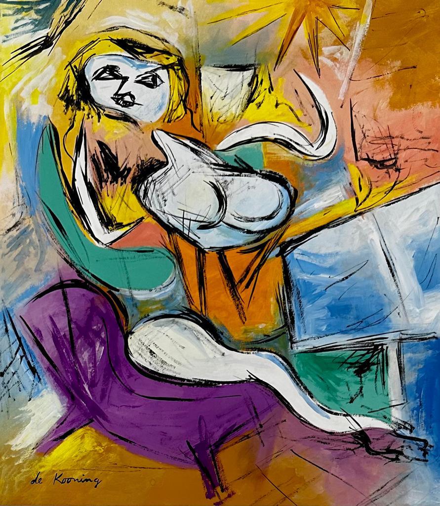 Willem de Kooning American (Gouache on Paper Painting ) in the style of (1 of 4)