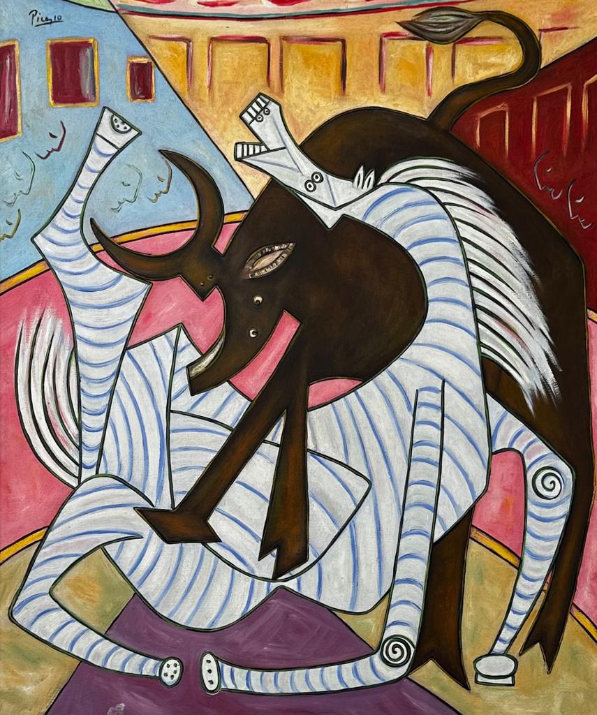 Pablo Picasso Spanish (Oil on Canvas Painting) style of (1 of 6)