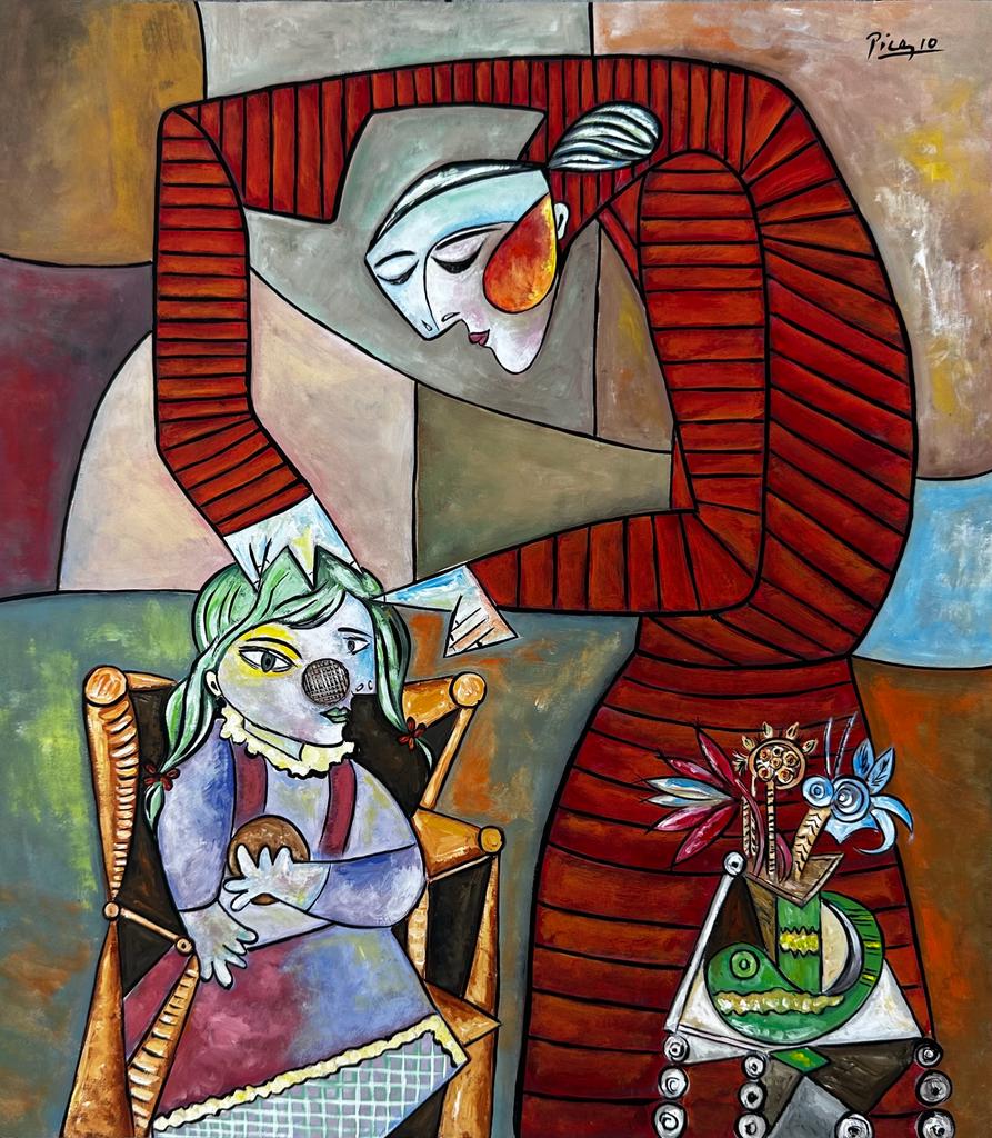 Pablo Picasso Spanish (Oil on Canvas Painting) style of (1 of 5)