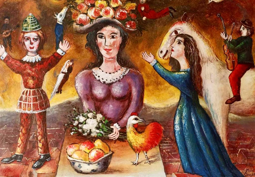 Marc Chagall Russian (Oil on Canvas) style of (1 of 6)