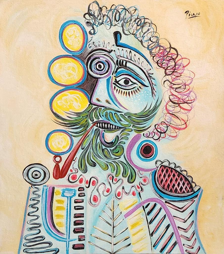 Pablo Picasso Spanish (Oil on Canvas Painting) style of (1 of 4)