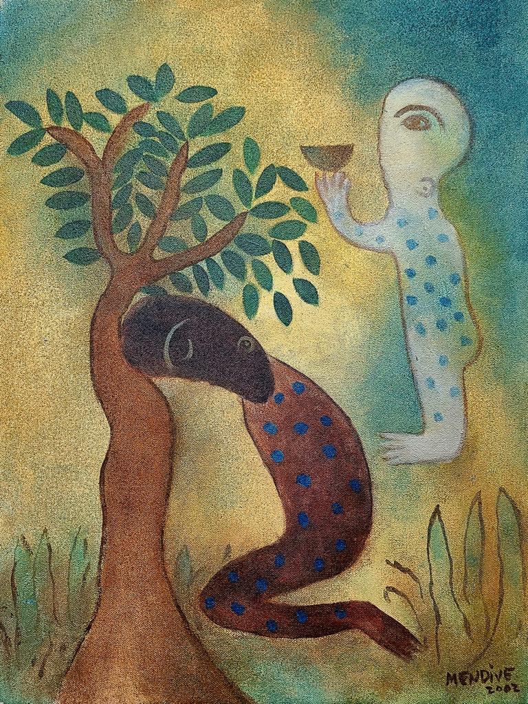 Manuel Mendive Cuban (Acrylic on Canvas Painting)  style of (1 of 4)