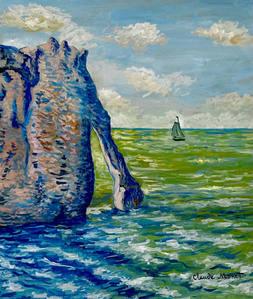 Claude Monet French (Watercolor on paper Painting)  style of (1 of 4)