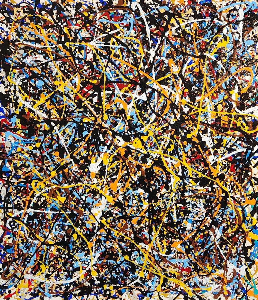 Jackson Pollock American ( Large Oil on Canvas Painting) style of (1 of 4)