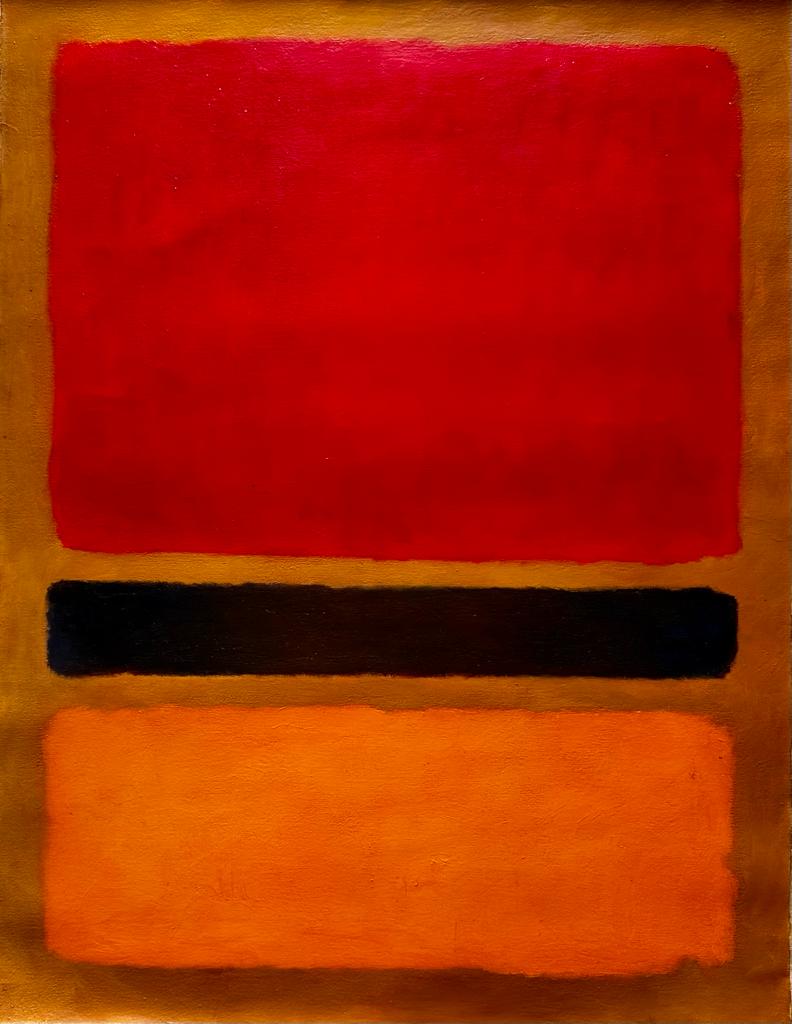 Mark Rothko Russian (Oil on Canvas painting) style of: Abstract American Artist intense color painting Rendered in the style of Mark Rothko . Technique: Oil on canvas painting. Measures:26 x 20 Inches. Provenance: Private collection New York Acquired by d