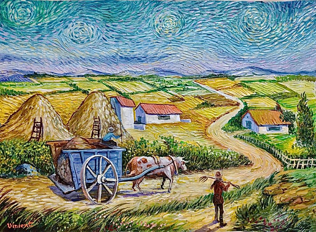 Vincent van Gogh Dutch (Oil on Canvas painting) Style Of (1 of 5)