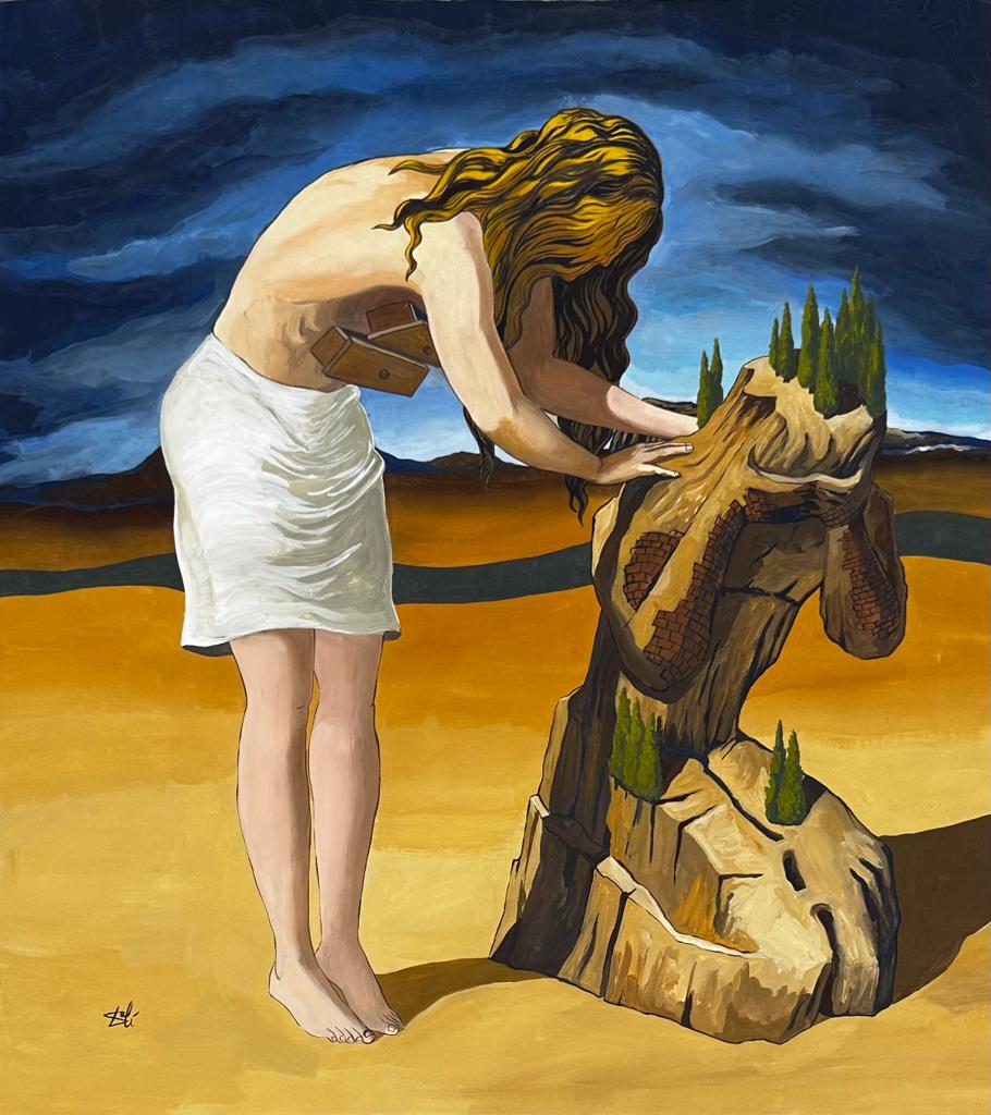 Salvador Dali Spanish ( Gouache on Paper Painting )  style of (1 of 4)