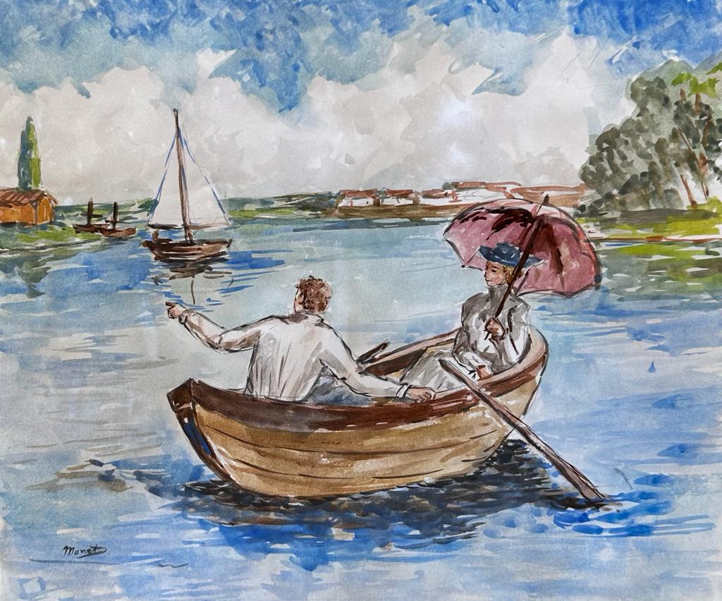 Edouard Manet French( Watercolor on paper Painting ) in the style of (1 of 4)