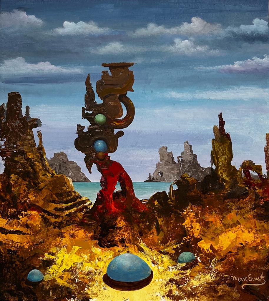 Max Ernst German (Gouache on Paper painting) Style Of (1 of 5)