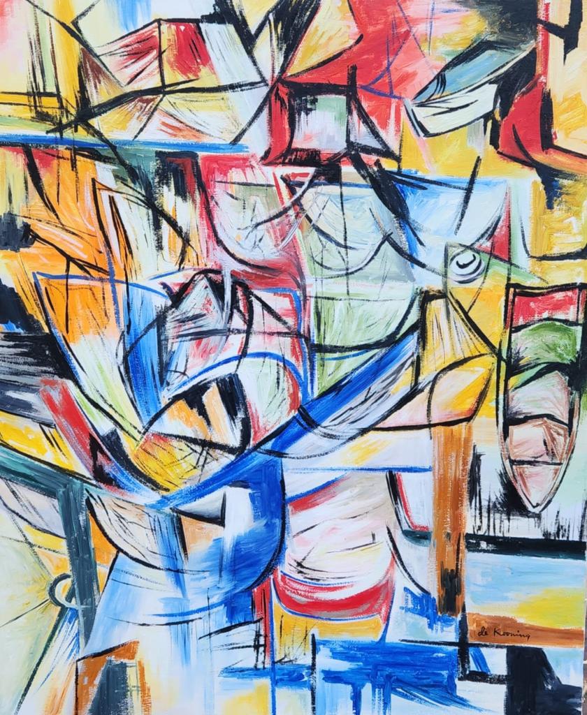 Willem de Kooning American ( Oil on Canvas Painting ) style of (1 of 4)