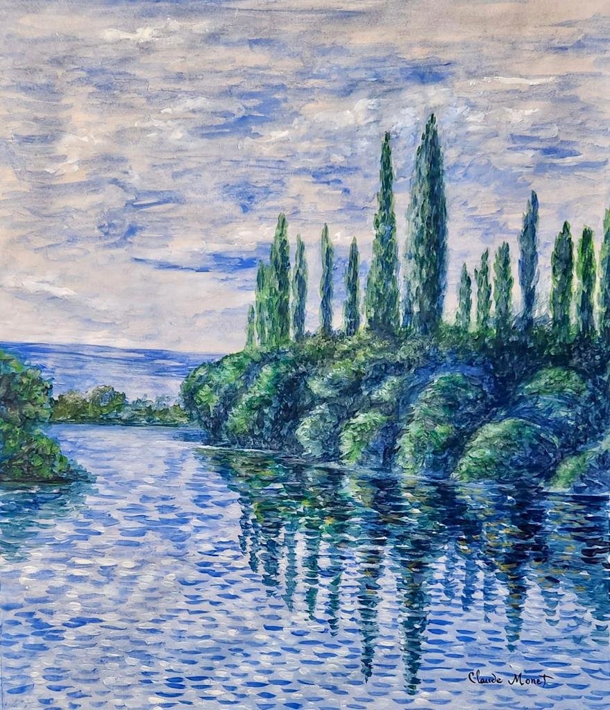 Claude Monet French 1840 - 1926 (Watercolor on paper Painting) style of (1 of 3)