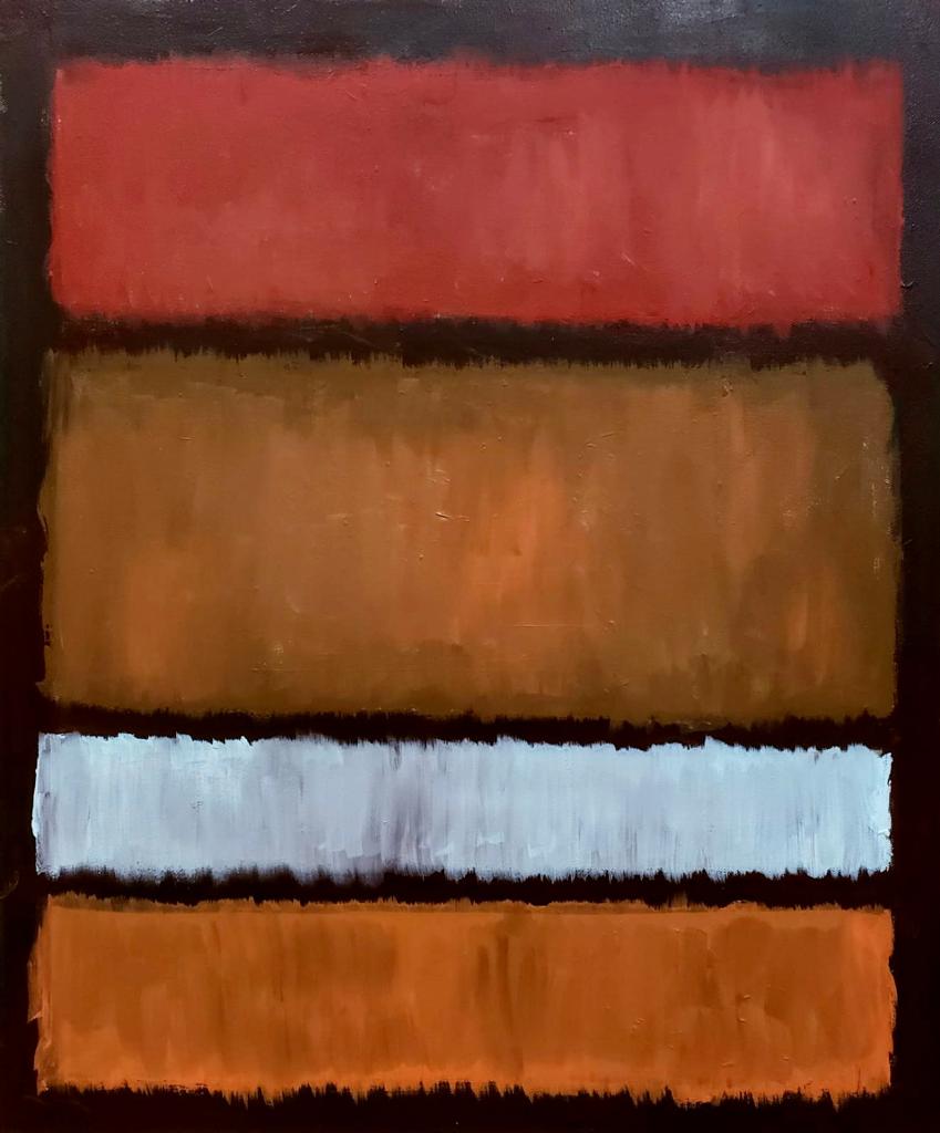Mark Rothko Russian / American 1903 - 1970 (Oil on Canvas Painting ) style of: Abstract Russian American Artist Rendered in the style of Mark Rothko . Technique: Oil on canvas painting. Measures:24 x 20 Inches. Provenance: Private collection New York Acquired by descent. The Pai