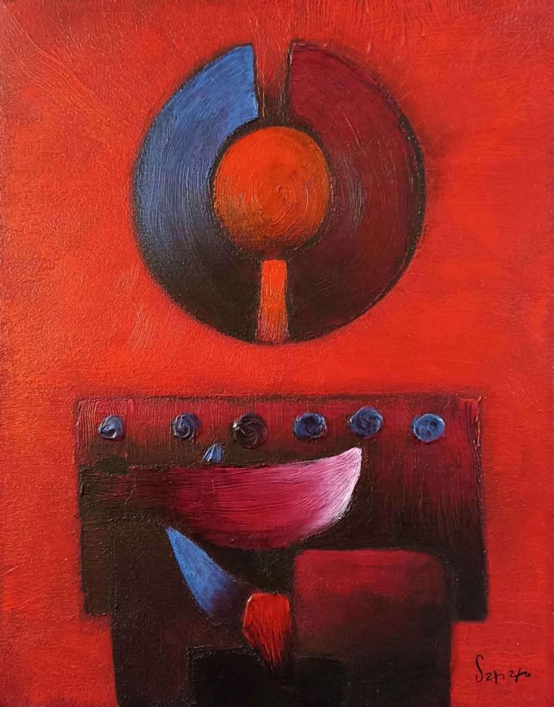 Fernando de Szyszlo 1925 - 2017 ( Inkarri Oil on Canvas Painting ) in the style of (1 of 6)