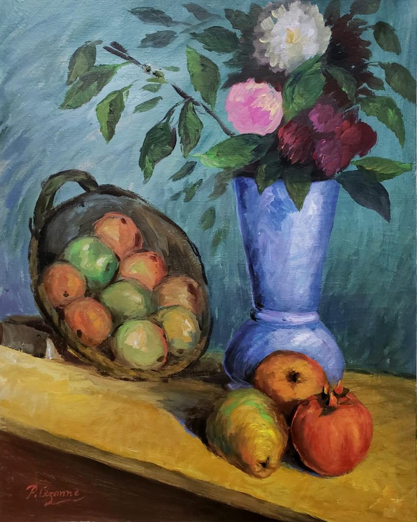 Paul Cezanne 1839 - 1939 French (Still Life with apples / Oil on canvas Painting) style of (1 of 3)