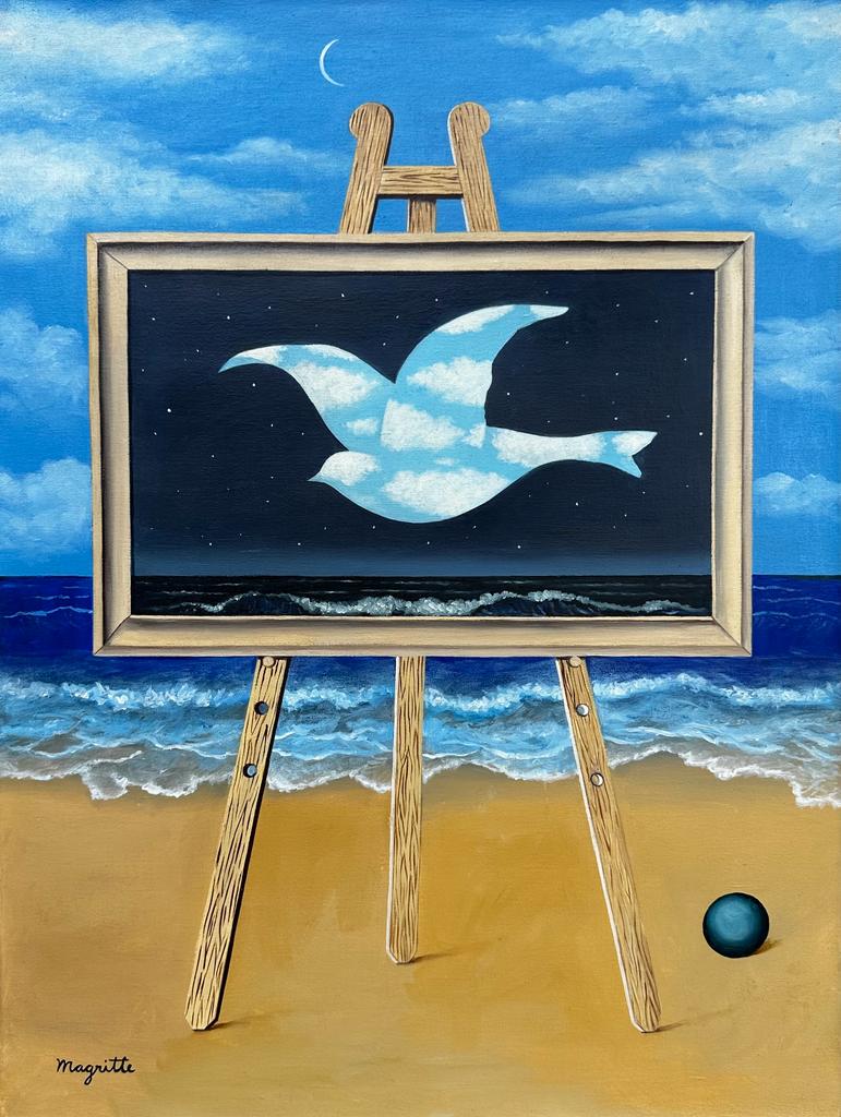 Rene Magritte Belgian 1898 - 1967 (Untitled Oil on Canvas Painting) style of (1 of 3)