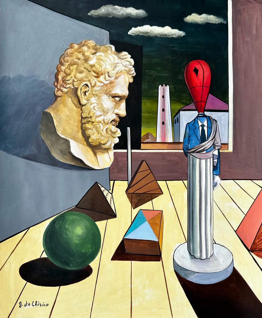 Giorgio de Chirico Italian (Gouache on Paper painting) Style Of (1 of 3)