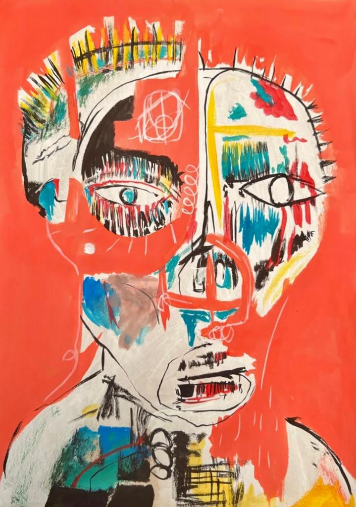 Jean Michel Basquiat American 1860 - 1988 ( Mixed media on paper Painting ) (1 of 5)