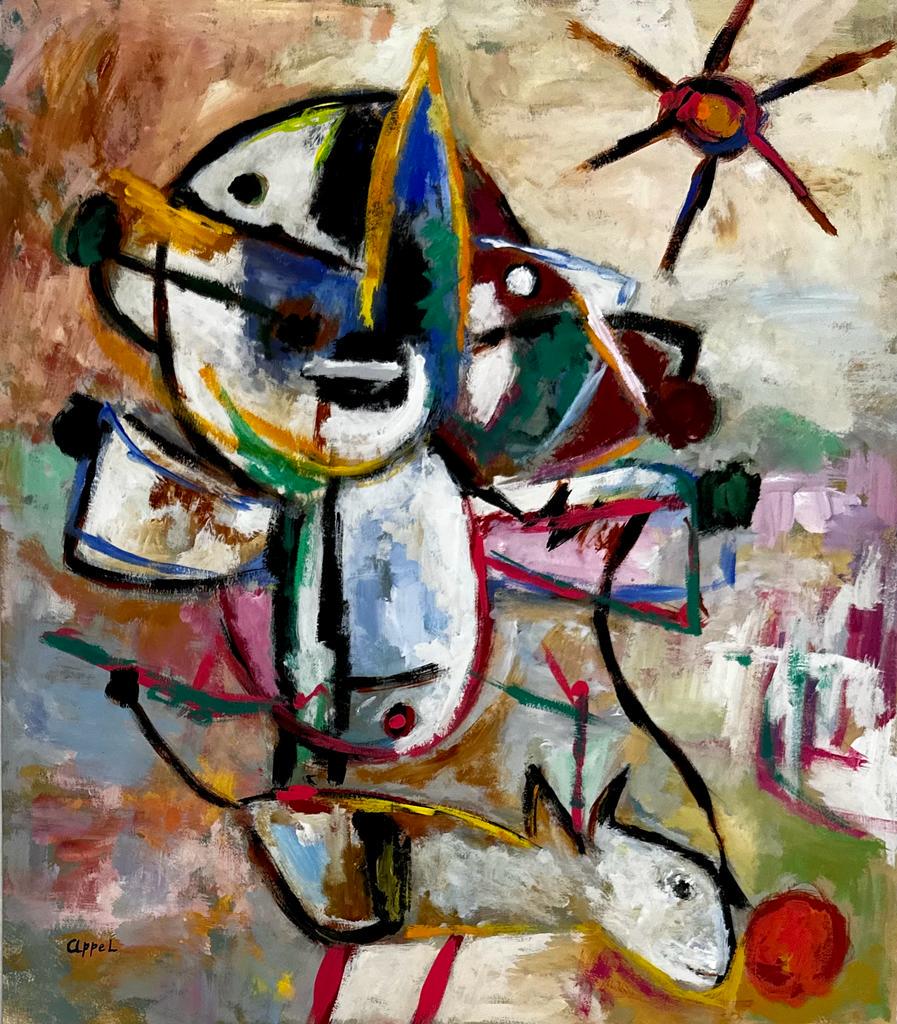 Karel Appel Dutch 1921 - 2006 (Gouache on paper painting) style of (1 of 3)