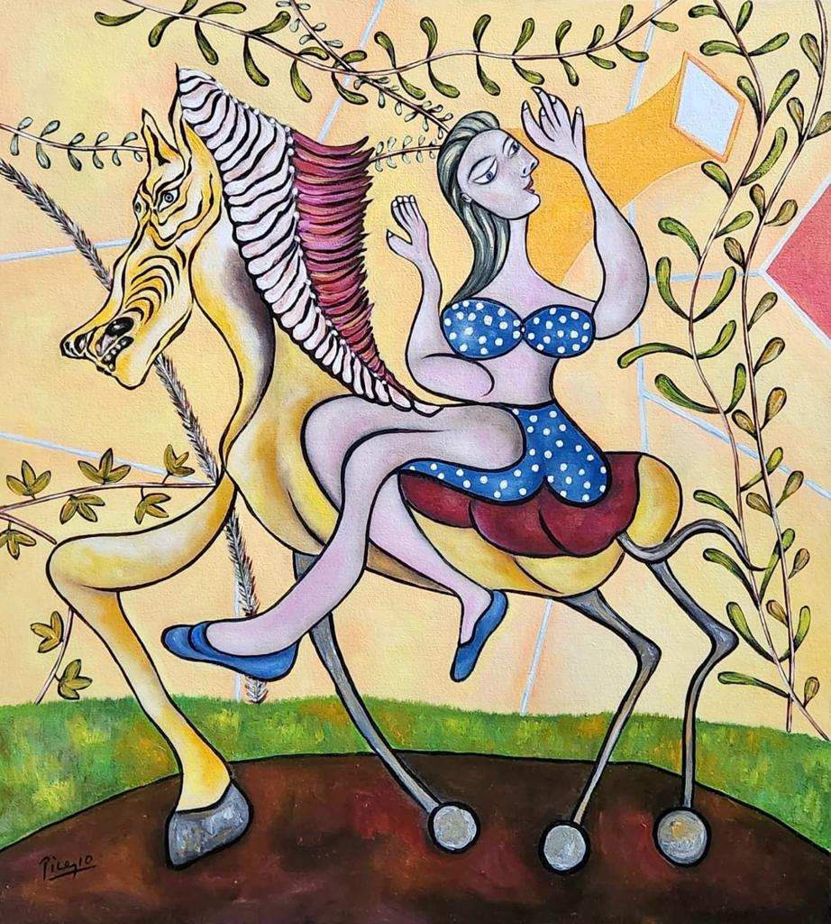 Pablo Picasso Spanish 1881 1973 (Oil on Canvas Painting) style of (1 of 4)