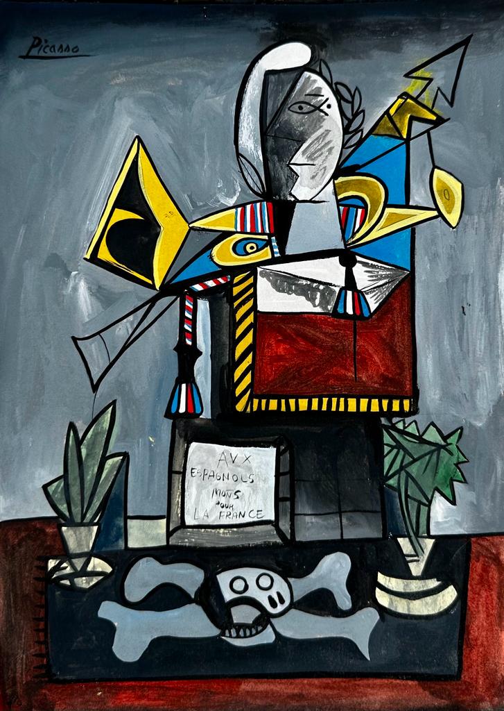Pablo Picasso Spanish 1881-1973 (Gouache on paper painting) (1 of 4)