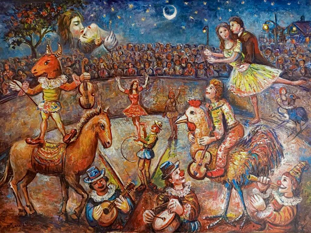 Marc Chagall Russian 1887 - 1985 ( Large oil on canvas Painting) (1 of 6)