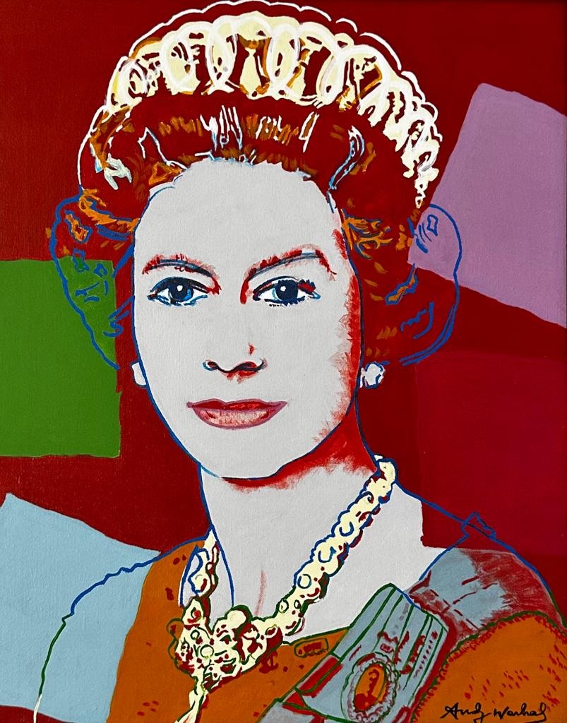 Andy Warhol American ( Queen Elizabeth / Acrylic on canvas Painting ) (1 of 4)