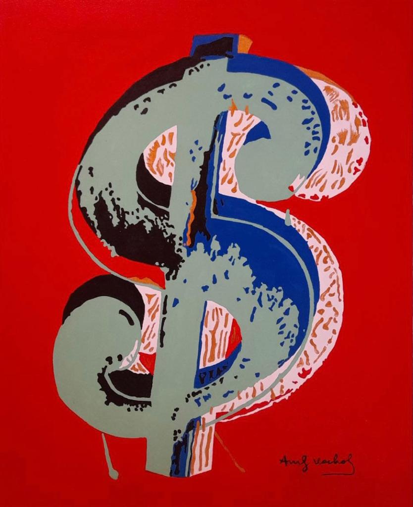 Andy Warhol American (Acrylic on canvas Painting ): Beautiful Piece of art Hand Painted. Measures: 27 x 23 Inches. Provenance: Private Collection New York Artist Estate stamp. .Technique: Acrylic on canvas Painting .The painting is framed. Lived betwee