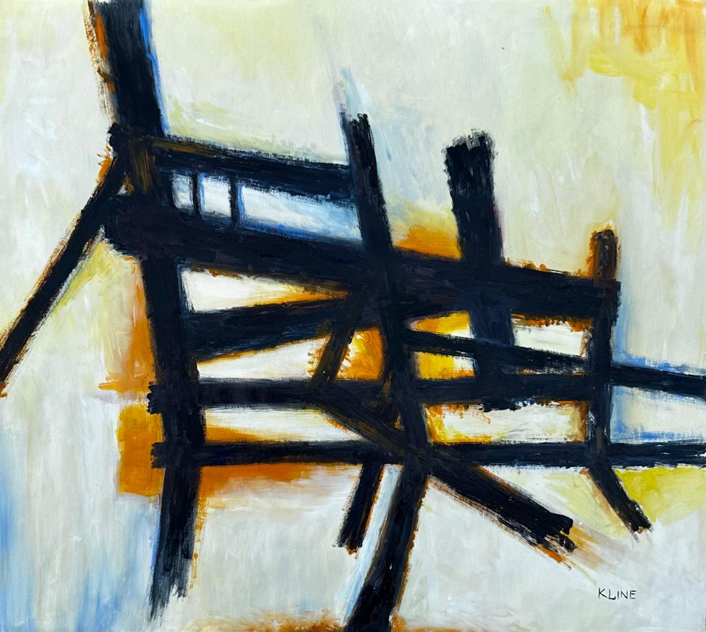 Franz Kline American 1910 - 1962 (Oil on paper painting): Beautiful Abstract Painting from American Artist .Measures: 18 x 20 Inches.Technique: Oil on paper Painting. Provenance: Private Collection New York Purchased From Gladys Backman Art Dealer and friend