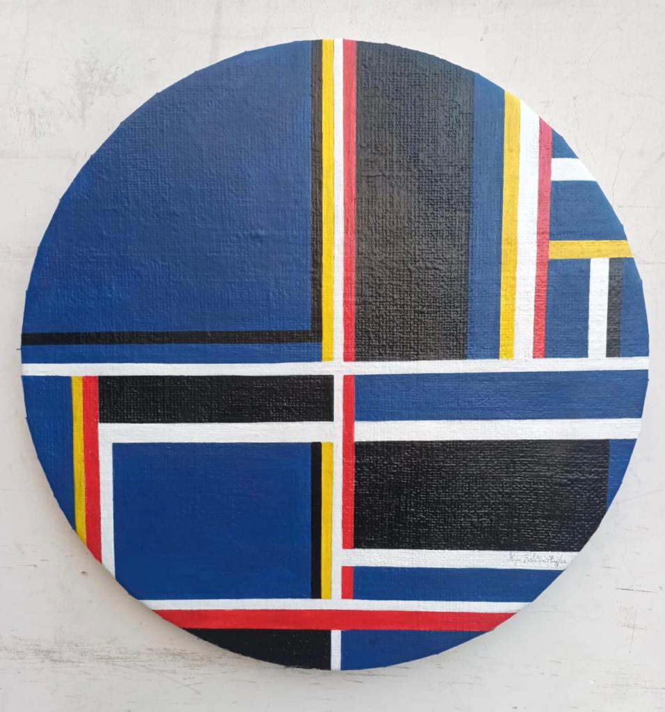 Ilya Bolotowsky(1907-1981) Russian - American (Acrylic on canvas painting) (1 of 5)