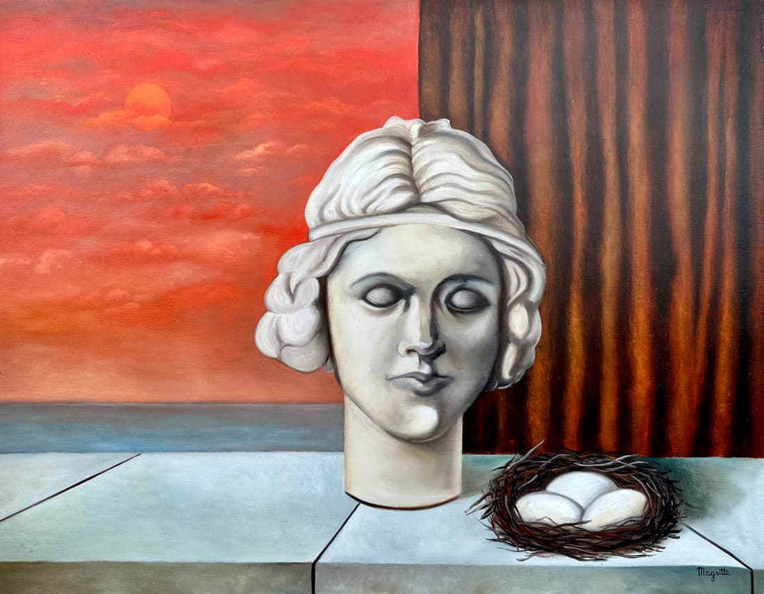 Rene Magritte Belgian 1898 - 1967 ( Large / Untitled Oil on Canvas Painting) (1 of 4)